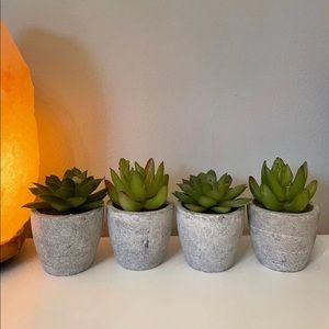 4 Mini Fake Succulents